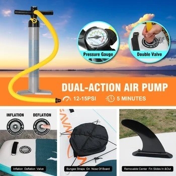 10'2'' Woowave End Body Board for Lakes Rivers Surf Leash and Pump Accessories Included