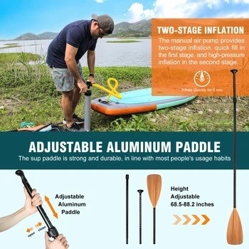 Customized Color Surf Leash Woowave ISUP Bodyboard 10'2'' for Lakes Rivers and Design