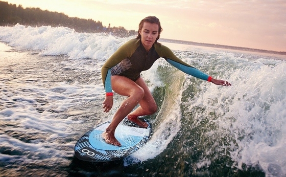 49'' Wakesurf Board Glass Stand Up Paddle Board Surfboard Blue Applicable People Unisex