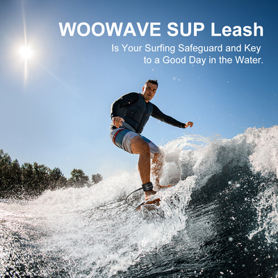 TPU Straight Surf Leash with Polyurethane Coil and Single Layer Padded Wrist Strap