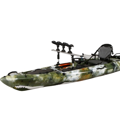 395*92*35cm Single Fishing Kayak Woowave Design With Pedal Drive and Electric Motor