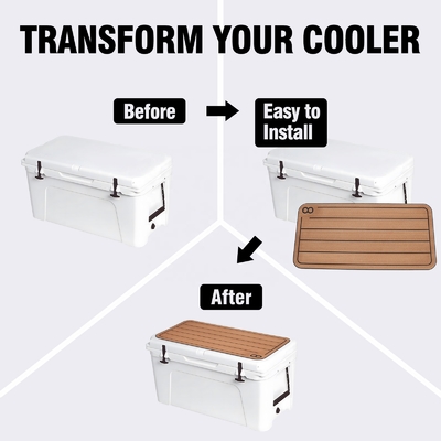 YETI Tundra 75 Cooler Pad Non Slip Adhesive Foam Pads with Travel Teak Rubber Mat