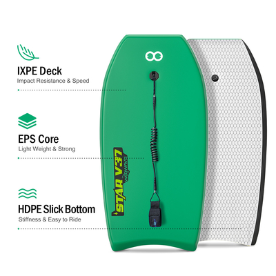 Experience the Ultimate Surfing Adventure with 42&quot; EPS Core Bodyboard and Surf Leash