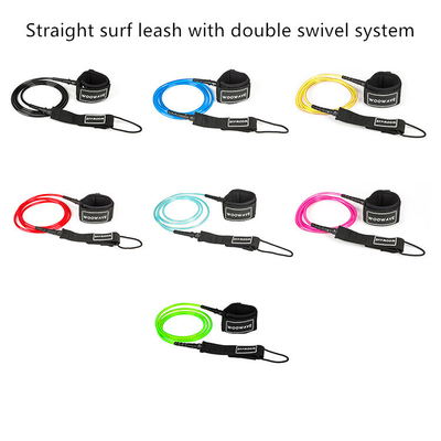 7mm 5ft-10ft Kiteboarding Customized Color SUP Regular Essential Leash with Silk Logo
