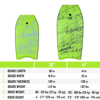 Modern 36'' Body Board for Adult Bodyboard with EPS Core Woowave Fashion Water Sports