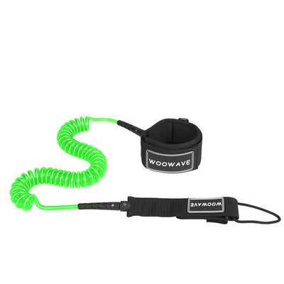 Polyurethane Coil Surfboard Leash with Padded Wrist Strap Woowave Custom SUP Leashes