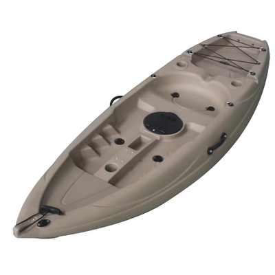 Grey 2.7m HDPE Plastic Fishing Kayak for Touring and Rowing within 90 Characters