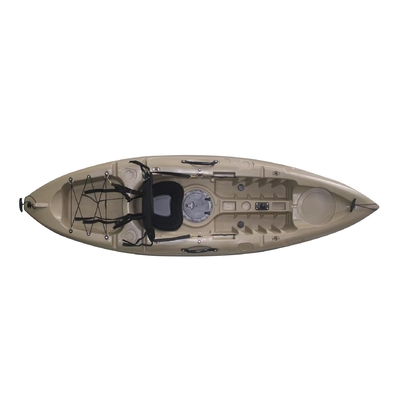 Grey 2.7m HDPE Plastic Fishing Kayak for Touring and Rowing within 90 Characters