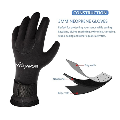 Custom Neoprene Waterproof 3MM Five Finger Watersports Snorkeling Canoeing Gloves