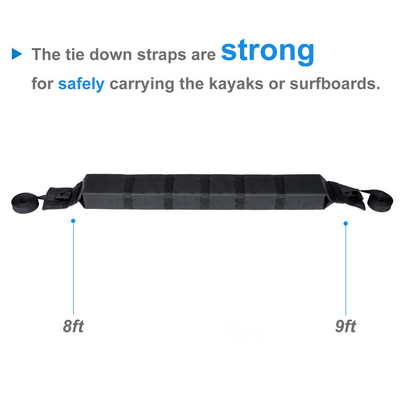 Universal Car Rack for Kayak/Surfboard Black Load Capacity 65kgs Kayak/Surfboard Roof Rack