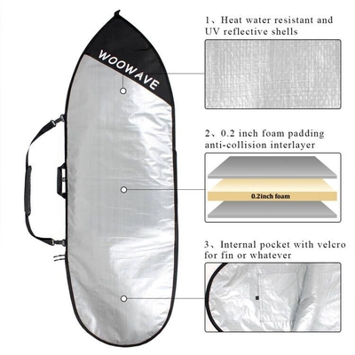 Ocean Waters Surfboard Bag Cover Fits Six-Foot Boards with Fins and Keeps Them Safe