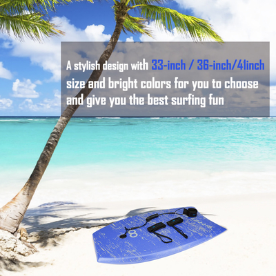 Get Ready to Ride the Waves with 33 Inch HDPE Shortboard XPE Bodyboard and Surf Leash