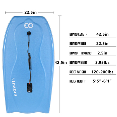 Kids and Adults PE Core Bodyboard with High Durability Rider Weight 120-200lbs