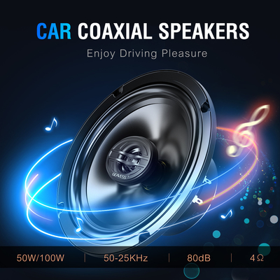 Set of 2 Full Range Coaxial Car Speakers with 6.5 Inches Subwoofer and 1500Hz Tweeter