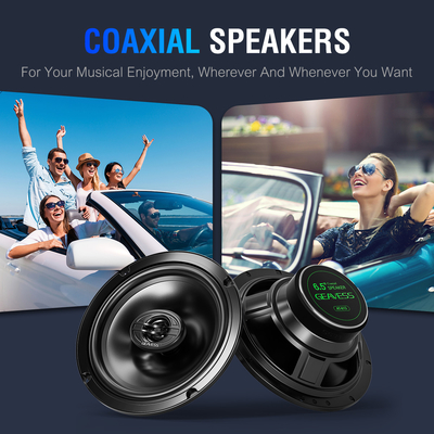 Set of 2 Full Range Coaxial Car Speakers with 6.5 Inches Subwoofer and 1500Hz Tweeter