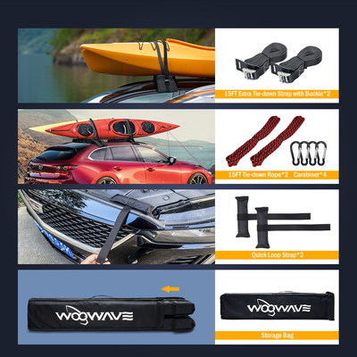 Portable Bag Included Woven Lable Logo Soft Kayak Roof Rack for All Cars