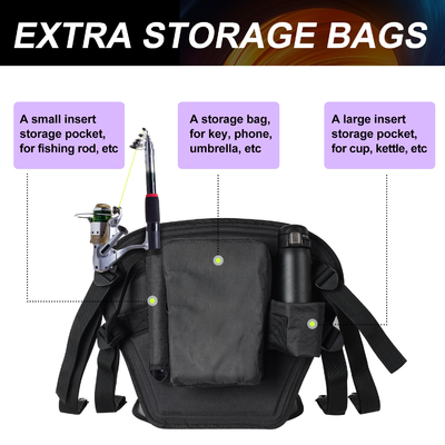 Small Bag Included Black Thicker Style Kayak Seat for Fishing Boat 20.2*18.6x2.9inches