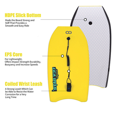 WOOWAVE 33&quot; 37&quot; 42&quot; Bodyboard PROFESSIONAL Level Of Practice EPS Design Leash Included