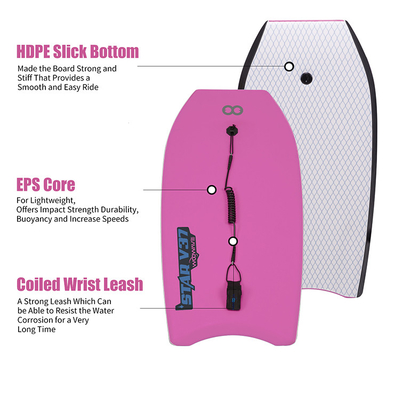PROFESSIONAL 37 Inch Surfing Bodyboard with Custom Surfing Gear and Accessories