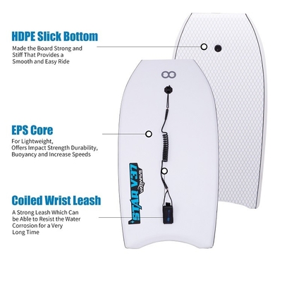 Sturdy and Durable 37 Inch WOOWAVE Bodyboard for Surfing Professional Design in Grey