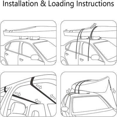 Grey Four-Piece EVA Foam Block Carrier for Canoe Kit on Car Topper Roof Racks