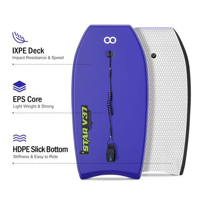 Kids' 37 Inch Soft Board Surfboard with Leashes and EPS Core Board Weight 1.42lbs