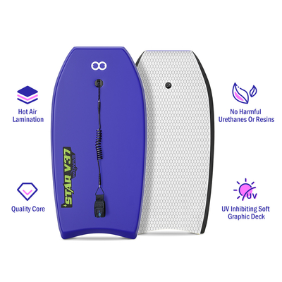 Kids' 37 Inch Soft Board Surfboard with Leashes and EPS Core Board Weight 1.42lbs