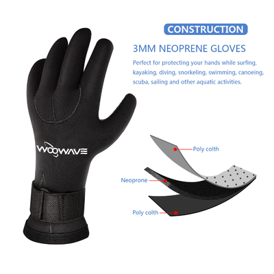 3mm Neoprene Anti-Slip Thermal Five Finger Surfing Gloves for Diving and Spearfishing