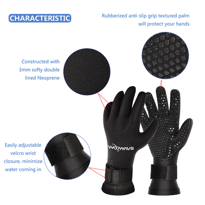 3mm Neoprene Anti-Slip Thermal Five Finger Surfing Gloves for Diving and Spearfishing