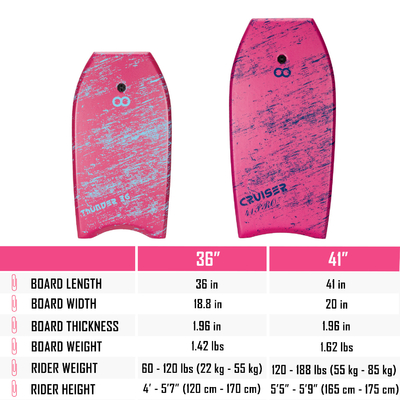 41 Inch Kids Swim Surfboard Pink Body Board Bodyboard with Leash EPS XPE HDPE Material