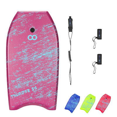 36' Foam Bodyboard With Leash And Fin Beginner Level 1.42lbs Professional WOOWAVE