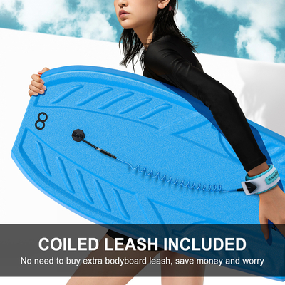 Customizable Surfboard Body Board with Leash 3lbs Board Weight HDPE Material