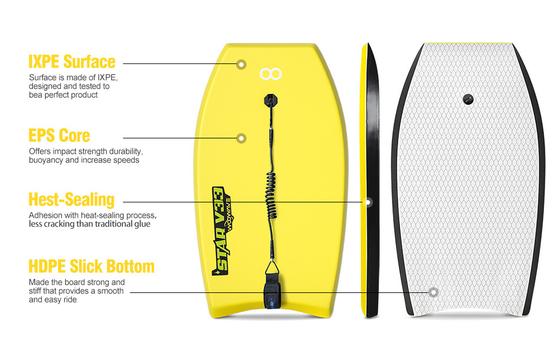 Lightweight 6 Feet 37'' Surfboard Foam Body Board for Pool and Ocean 1.8lbs Board Weight