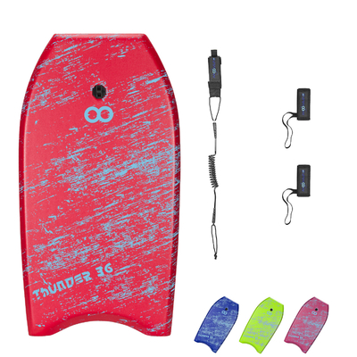 36 Inch Surfing Bodyboard with Leash and Fin Flippers Made of EPS PP PE Foam HDPE