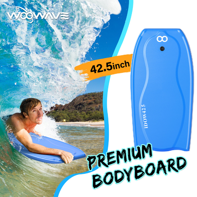 Lightweight Surfing Bodyboard with Surf Leash 22.5 Inch Width 3.95lbs Weight