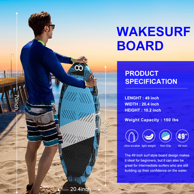 Professional 49'' Wakesurf Fiberglass Stand Up Paddle Board for Surfing Enthusiasts