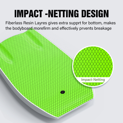 22.5 Inch Surfing Bodyboard with Carbon Rod Inside Support and Lightweight Design